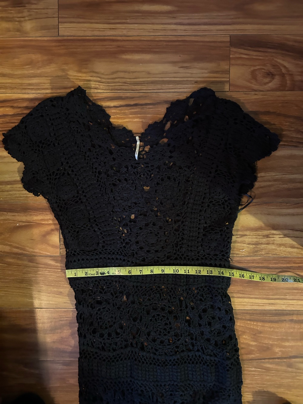 Free People Fairytale Forest Black Crochet Maxi Dress. Small - Picture 13 of 17